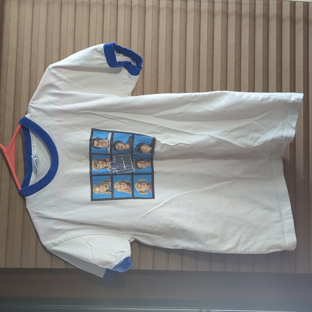 Kids Brady Bunch vintage ringer t-shirt M med 10 12 14